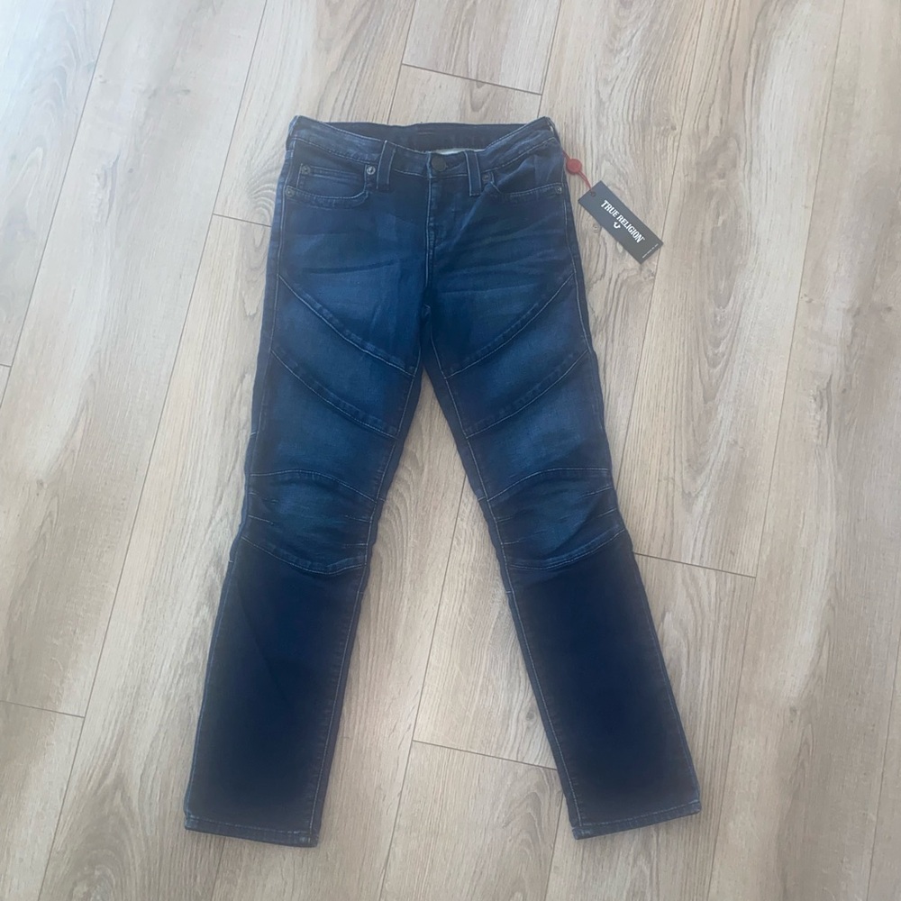 True Religion Moto Ladies Color Blocked Denim